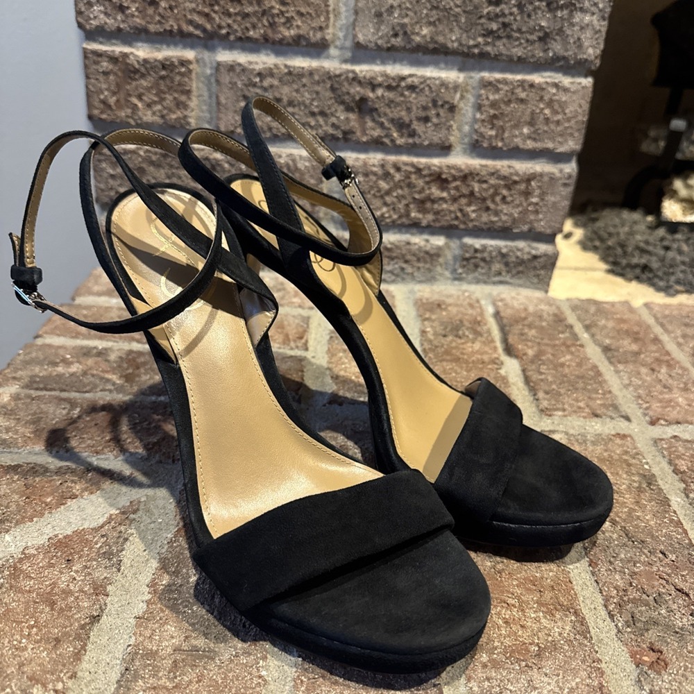 Sam Edelman Jade Strappy High Stiletto Heel Sandals Black Size 10.5 #540